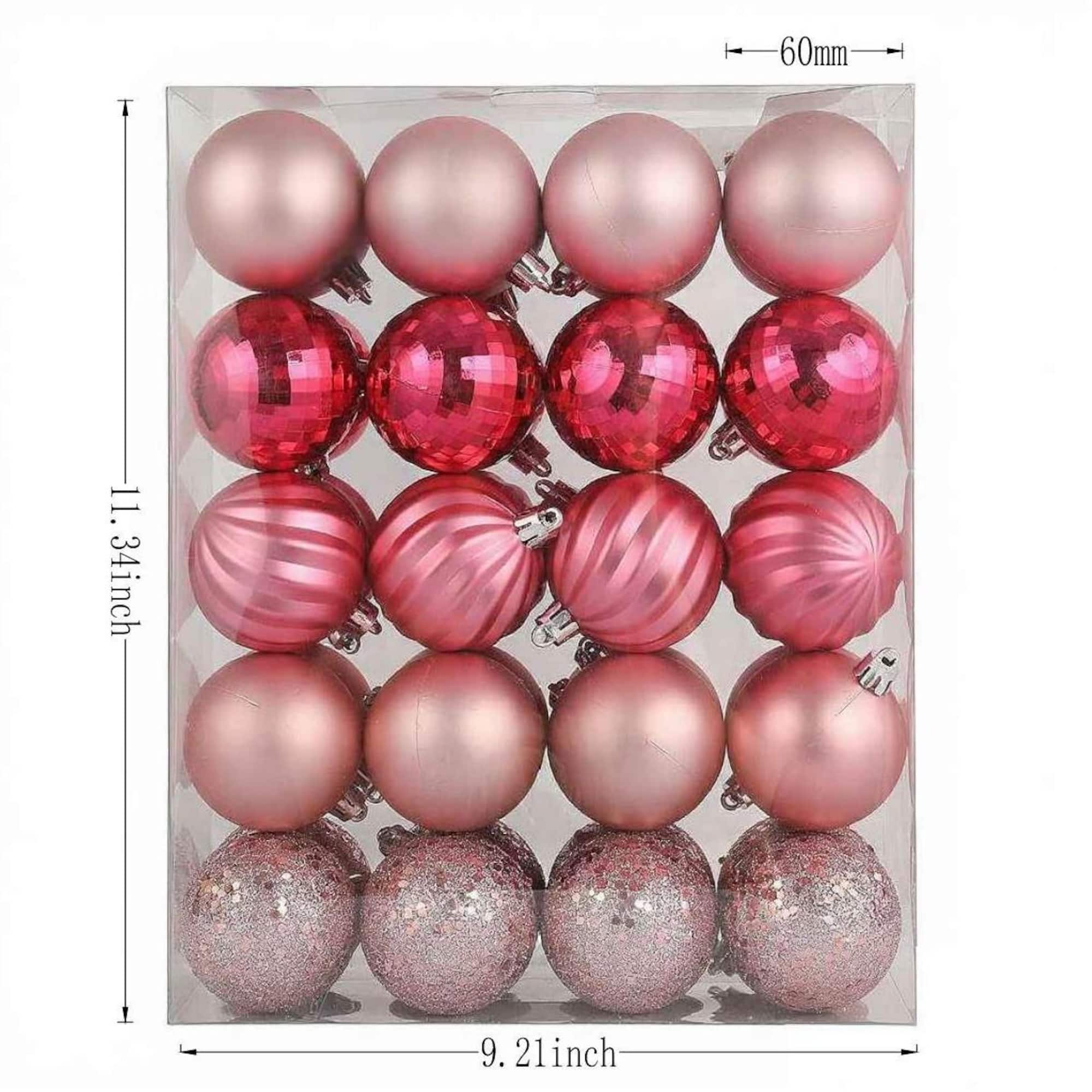 40 Pack 2" Pink Shatterproof Ball Ornaments by Ashland®